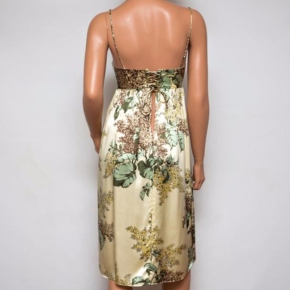 EUC VINTAGE RARE Ingwa Melero 100% corset empire waist Silk mini dress sz L - Picture 4 of 15